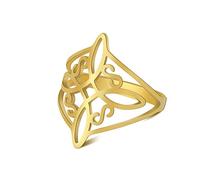 SIPURIS Anello con nodo celtico, anello con nodo celtico, in acciaio inox, con nodo geometrico strega, anello Wiccan, anello da matrimonio, impilabile, gioielli per donne e uomini, 8, Acciaio
