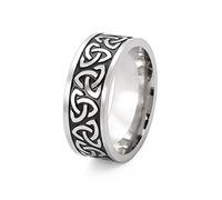 SIPURIS Anello con nodo celtico trinità da strega con nodo irlandese triquetra nodo spinner anello in acciaio inox anello vichingo nordico gioielli per uomini e donne