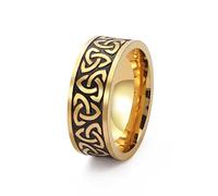 SIPURIS Anello con nodo celtico trinità da strega con nodo irlandese triquetra nodo spinner anello in acciaio inox anello vichingo nordico gioielli per uomini e donne