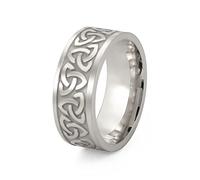SIPURIS Anello con nodo celtico trinità da strega con nodo irlandese triquetra nodo spinner anello in acciaio inox anello vichingo nordico gioielli per uomini e donne