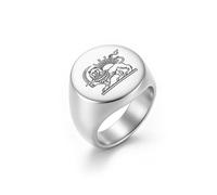 SIPURIS Anello con sigillo del sole del leone iraniano persiano Shir va Khorshid Band gioielli vintage iraniani per gli uomini