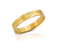 SIPURIS Anello egiziano con occhio di Horus, anello da uomo con croce di Ankh, anello antistress, ideale come regalo per donne, #8, Acciaio inossidabile, Nessuna pietra preziosa
