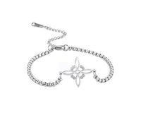 SIPURIS Bracciale nodo streghe per donne ragazze bracciali nodo celtico in acciaio inossidabile con protezione geometrica amuleto gioielli regali