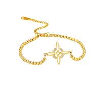 SIPURIS Braccialetto con nodo delle streghe per le donne braccialetti a maglia con nodo celtico in acciaio inossidabile stregoneria geometrica protezione amuleto gioielli regali, Misura unica, Acciaio