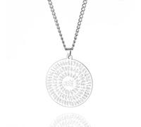 SIPURIS Collana Allah con ciondolo islamico da uomo, collana di Allah musulmano pandent arabo gioielli regalo, Acciaio inossidabile, Nessuna pietra preziosa