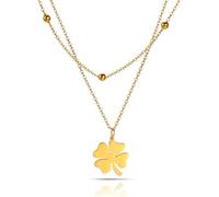 SIPURIS Collana celtico portafortuna a forma di quadrifoglio irlandese a forma di trifoglio portafortuna portafortuna amuleto di protezione gioielli per donne adolescenti, Acciaio inossidabile,