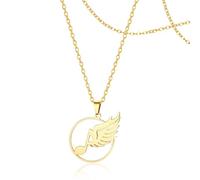 SIPURIS Collana con ciondolo a forma di ali d'angelo, con ciondolo a forma di pianoforte, per amanti del canto, idea regalo, 0.95*1.18in, Acciaio inossidabile, Nessuna pietra preziosa