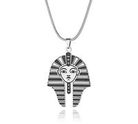 SIPURIS Collana con ciondolo a forma di sfinge egiziana, simbolo mitologico del faraone, amuleto da donna e uomo, 1.3*0.94in, Acciaio inossidabile, Nessuna pietra preziosa