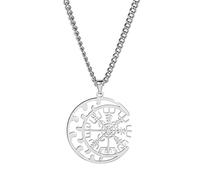 SIPURIS Collana con nodo celtico per uomo donna Triskele ciondolo Triskelion Crescent Moon collana in acciaio inossidabile wiccan irlandese nodo strega gioielli regali