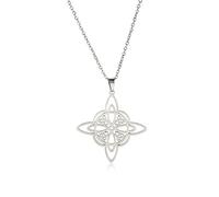 SIPURIS Collana con nodo streghe per donna uomo in acciaio inossidabile celtico nodo stregoneria ciondolo protezione geometrica amuleto magia wiccan gioielli pagani regali di compleanno