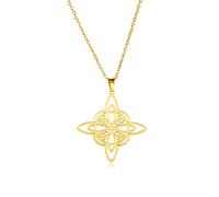SIPURIS Collana con nodo streghe per donna uomo in acciaio inossidabile celtico nodo stregoneria ciondolo protezione geometrica amuleto magia wiccan gioielli pagani regali di compleanno