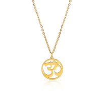 SIPURIS Collana da donna con ciondolo indiano yoga Aum Om Ohm in acciaio inox con ciondolo per meditazione indù simbolo sanscrito amuleto spirituale gioielli da uomo, in acciaio inossidabile, senza