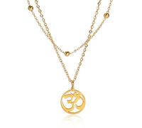 SIPURIS Collana da donna OM indiana Yoga Aum Om Ohm ciondolo collana in acciaio inossidabile indù meditazione fascino sanscrito simbolo spirituale amuleto gioielli per uomo