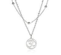 SIPURIS Collana da donna OM indiana Yoga Aum Om Ohm ciondolo collana in acciaio inossidabile indù meditazione fascino sanscrito simbolo spirituale amuleto gioielli per uomo