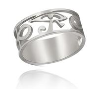 SIPURIS Egitto Eye of Horus Anello egiziano Ankh Croce Ansia Spinner Anello in acciaio inossidabile Anello da uomo rotante Fidget Anello antistress Nozze per donne Coppia Promessa, 8