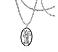 SIPURIS Hekate - Collana con triplo ciondolo della dea della luna, simbolo della ruota di Hekate, amuleto magico Wicca, gioiello per uomo e donna, 1.5*0.95in, Acciaio inossidabile, Nessuna pietra