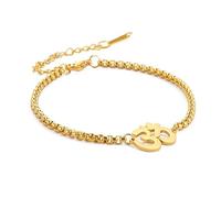 SIPURIS Om Bracciale per uomo donna Om Ohm Aum Simbolo Indù Buddha Yoga Mediazione Braccialetto Fascino In Acciaio Inox Regolabile Braccialetto Gioielli Spirituali Regalo
