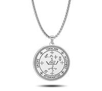 SIPURIS Sigillo dell'Arcangelo Michele Saday Athanatos Sabaoth Collana Antico Re di Salomone San 7° Arcangelo Michele Ciondolo Collana Medaglione Talismano Protezione Amuleto Gioielli per Uomini Donne