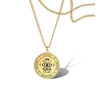 SIPURIS Sigillo dell'Arcangelo Raziele Segreto di Dio Amuleto Collana Antico Re di Salomone San 7° Arcangelo Raziel Ciondolo Medaglione Talismano Protezione Amuleto Gioielli per Uomo, 1.7*1.5cm