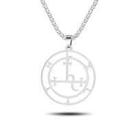 SIPURIS Sigillo dell'Arcangelo Saday Athanatos Sabaoth Collana Antico Re San 7° Arcangelo Ciondolo Collana Medaglione Talismano Protezione Amuleto Gioielli per Uomo Donna