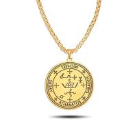 SIPURIS Sigillo dell'Arcangelo Saday Athanatos Sabaoth Collana Antico Re San 7° Arcangelo Ciondolo Collana Medaglione Talismano Protezione Amuleto Gioielli per Uomo Donna (Argento-G)