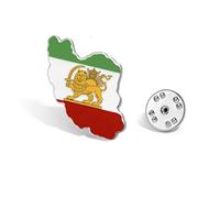 SIPURIS Spilla smaltata con bandiera del leone e del sole, per donne e uomini, con bandiera storica dell'Iran, spilla a forma di leone persiano/iraniano, 2,2 x 2,6 cm, acciaio inossidabile, senza