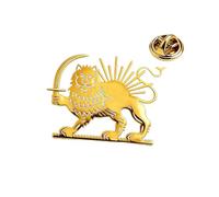 SIPURIS Spilla smaltata con bandiera del leone e del sole, per donne e uomini, con segno storico dell'Iran, spilla a forma di leone persiano/iraniano, 0.82*1.18in, Acciaio inossidabile, Non pietra