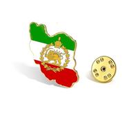 SIPURIS Spilla smaltata con bandiera del leone e del sole per donne e uomini storica bandiera dell'Iran spilla da bavero spilla a forma di leone persiano/iraniano, 0.87*1.02in, Acciaio inossidabile