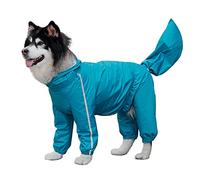 Siqi Pet Supplies Protezione Completa della Pancia a Quattro Zampe Copertura Impermeabile per Cani di Grossa Taglia Coda Impermeabile Poncho per Cani di Taglia Media e Grande-Blue Bitch||8XL