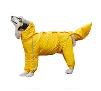 SIQI Pet Supplies Protezione completa della pancia a quattro zampe Copertura impermeabile per cani di grossa taglia Coda impermeabile Poncho per cani di taglia media e grande-Yellow bitch||8XL