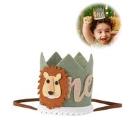Siqian Corona per il primo compleanno per ragazzi e ragazze, cappello per festa di primo compleanno con accessori fotografici, adorabile fascia per bambini di 1 anno