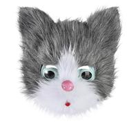 SIQITECHUK Maschera da gatto in peluche soffice in finta pelliccia, realistica, per travestimento da animale, velo per gatto, cosplay, accessorio per adulti, Halloween, Natale, carnevale, cosplay