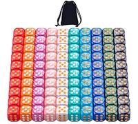 SIQUK 100 Pezzi Dadi da Gioco Dadi 12mm Dadi 6 Facce Dadi di Colore, 10 Colori