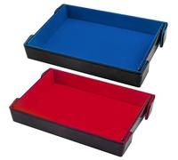 SIQUK 2 Pezzi Rettangolo Tavola per Dadi Vassoio per Dadi Magnetico PU e Velluto Tavola Dadi Pieghevole Dice Tray per DND RPG (Rosso, Blu Reale)