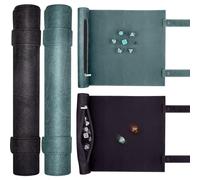 SIQUK 2 Pezzi Tappetino per Dadi in Pelle PU 2 in 1 Vassoio Pieghevole con Cerniera e Custodia Borsa Porta e Tavola Dadi per DND RPG (Ciano, Nero)