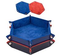 SIQUK 2 Pezzi Tavola per Dadi 2 Colori Vassoio per Dadi PU e Velluto Tavola Dadi Dice Tray per DND RPG (Blu Reale, Arancione)