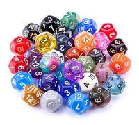 SIQUK 35 Pezzi Dadi Poliedrici 12 Facce Dadi da Gioco Colorati Dadi per DND Rpg Gioco e Matematica con Borse di Velluto