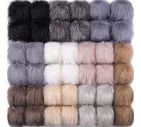 SIQUK 40 Pezzi Pompon in Finte Pelliccia Pom Pom Palla per Portachiavi Cappelli da Maglia, 10 Colori