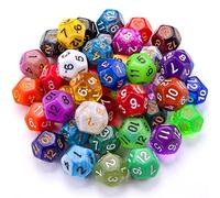 SIQUK 42 Pezzi Poliedrici 12 Facce Dadi D&D Colorati per DND Gioco e Matematica con Borse di Velluto