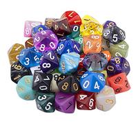 SIQUK 42 Pezzi Poliedrici Dadi 10 Facce per D&D, Gioco Colorati con Borse Velluto per DND RPG MTG