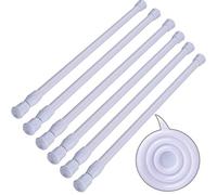 SIQUK 6 Pezzi Bastone per Tenda Regolabile Asta Tenda Doccia per Bagno Armadio Guardaroba Librerie (bianca, 40-70cm)