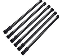 SIQUK 6 Pezzi Bastone per Tenda Regolabile Asta Tenda Doccia per Bagno Armadio Guardaroba Librerie (Nero, 40-70cm)