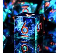 SIQUK 7 Pezzi Dadi Poliedrici Dadi da Gioco Polyhedral Dadi 7-Die DND Dice Set D4 D6 D8 D10 D12 D20 D% per DND RPG MTG Dungeon and Dragons, Nero & Blu
