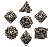 SIQUK 7 Pezzi Dadi Poliedrici Dadi da Gioco Polyhedral Dadi 7-Die DND Dice Set D4 D6 D8 D10 D12 D20 D% per DND RPG MTG Dungeon and Dragons, Fiore Blu Inchiostro