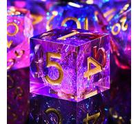 SIQUK 7 Pezzi Dadi Poliedrici Dadi da Gioco Polyhedral Dadi 7-Die DND Dice Set D4 D6 D8 D10 D12 D20 D% per DND RPG MTG Dungeon and Dragons, Pesca & Blu