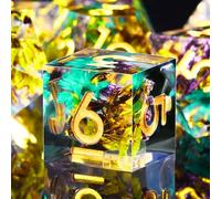SIQUK 7 Pezzi Dadi Poliedrici Dadi da Gioco Polyhedral DND Dice Set D4 D6 D8 D10 D12 D20 D% per DND RPG MTG Dungeon and Dragons, Giallo & Viola