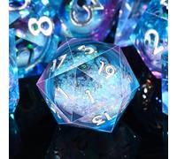 SIQUK 7 Pezzi Dadi Poliedrici Set Dadi da Gioco Dadi Nucleo Liquido D4 D6 D8 D10 D12 D20 D% per DND RPG MTG Dungeon and Dragons, Blu & Viola
