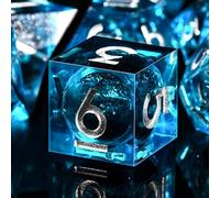 SIQUK 7 Pezzi Dadi Poliedrici Set Dadi Nucleo Liquido D4 D6 D8 D10 D12 D20 D% per DND RPG MTG Dungeon and Dragons, Blu & Nero, Argento