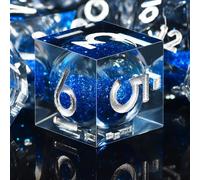 SIQUK 7 Pezzi Dadi Poliedrici Set Dadi Nucleo Liquido D4 D6 D8 D10 D12 D20 D% per DND RPG MTG Dungeon and Dragons, Nero & Blu, Argento