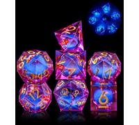SIQUK 7 Pezzi Poliedrici Set Dadi da Gioco Luminosi con Nucleo Liquido - Resina Koi Fish D4 D6 D8 D10 D12 D20 D% per DND RPG MTG